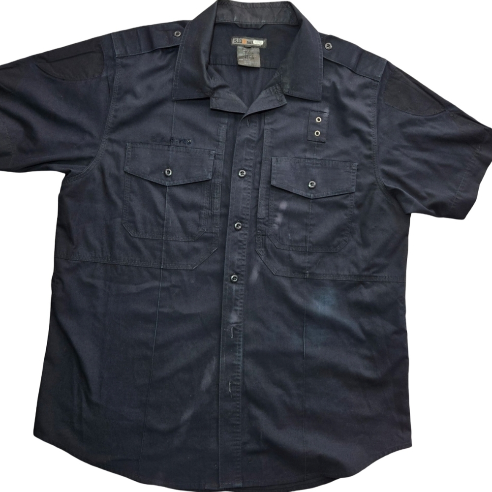 5.11 Tactical Dark Black Button Down Shirt Size 16"
